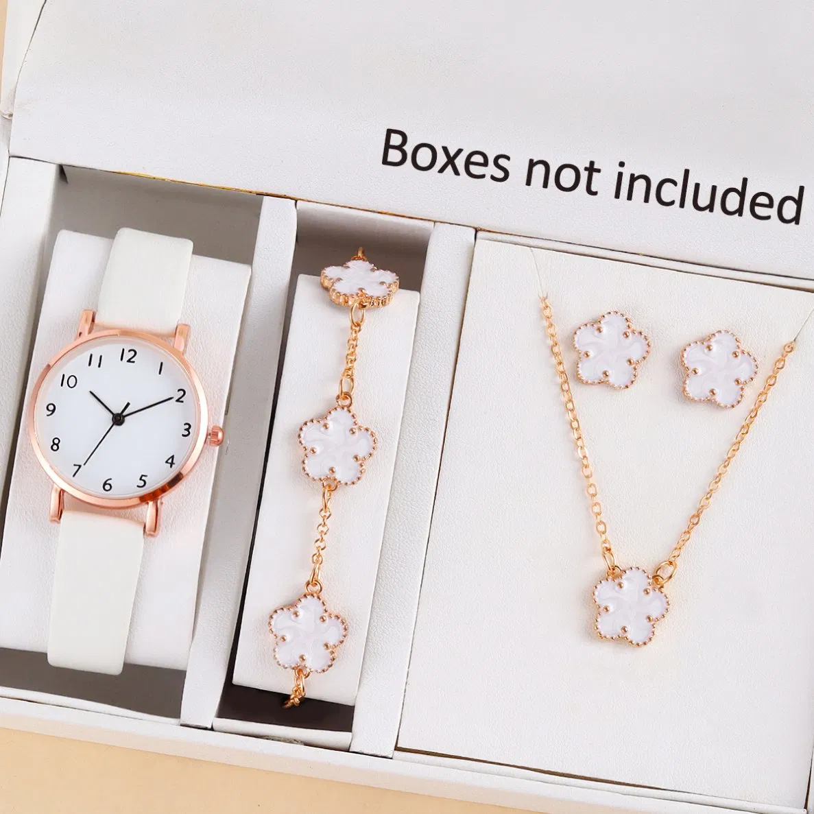 Women's Minimalist Leather Watch Set Jewelry Matching/Styling Leisure