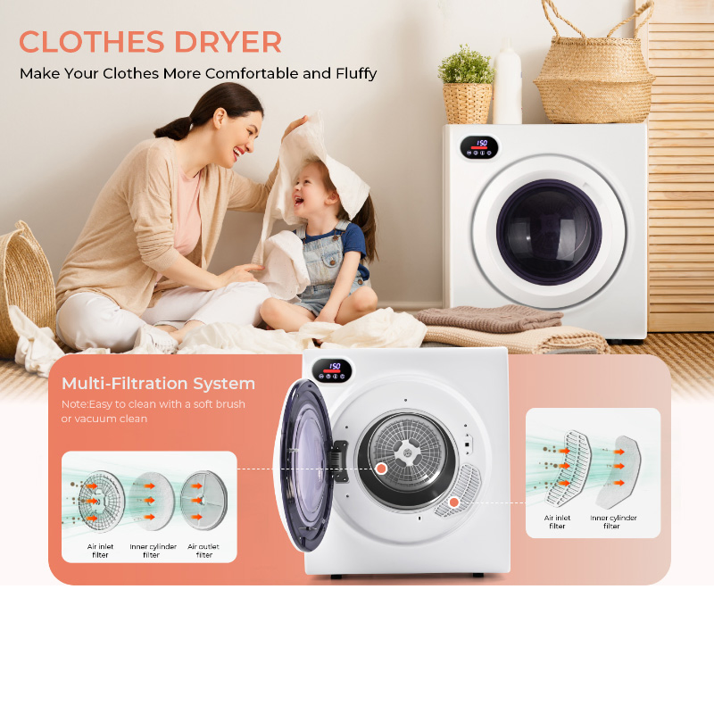 Efficient 1020W Stainless Steel Dryer for Quick Laundry Solutions