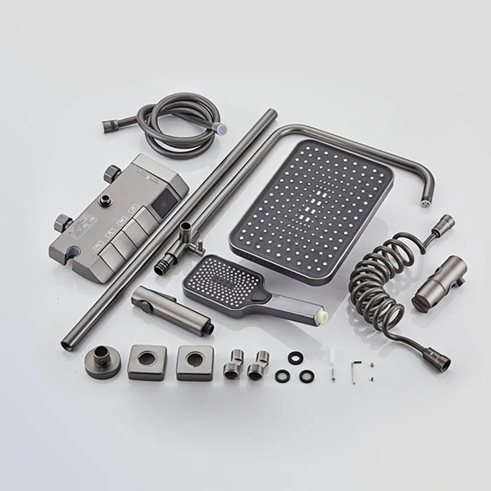 Modern Gunmetal Piano Key Shower for Luxurious Bathroom Upgrade