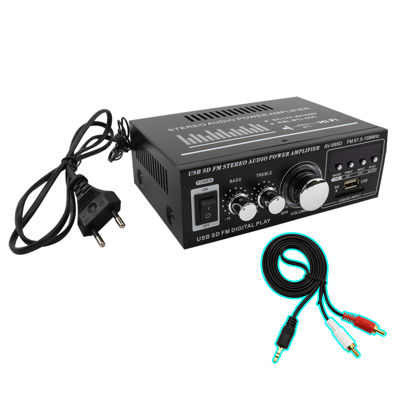 Мини усилитель звука с USB, SD и FM-радио