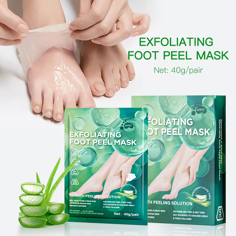 Beauty Cosmetics Foot Care Moisturize Spearmint Aloe Vera Exfoliating Foot Peel Mask