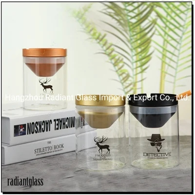 Creative Glass Funnel Design Cap Removable Transparent for Office Home