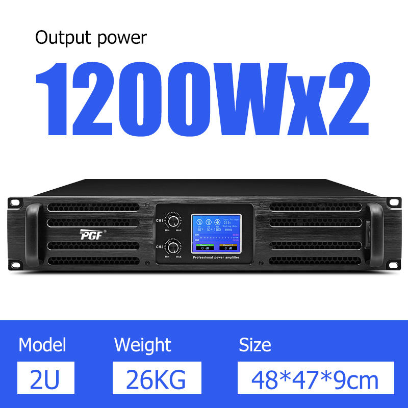 LED Display 1200-Watt Karaoke Power Amplifier for Events