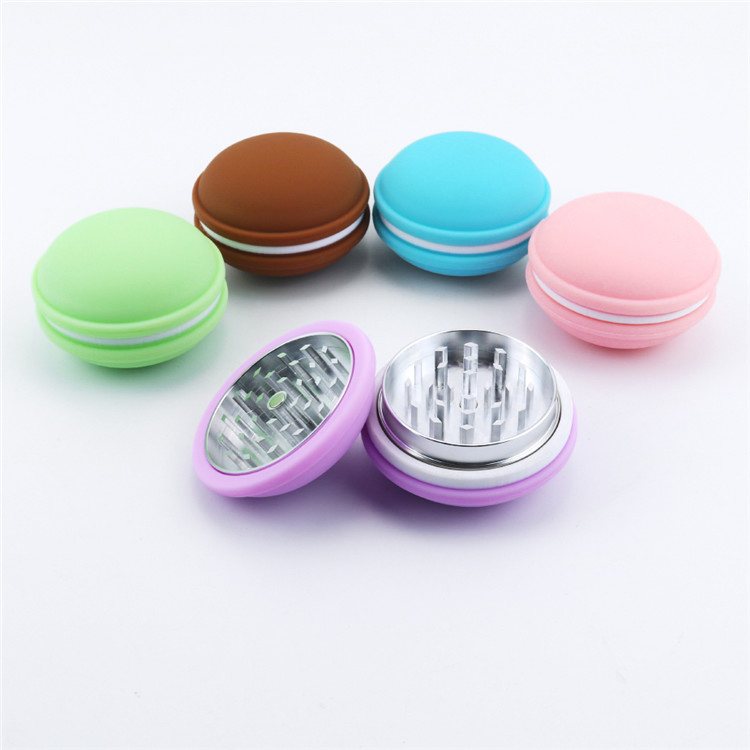 6PCS/Boxed Candy Colorful Metal Herb Grinder 60mm 2 Layer Cigarette Tobacco Smoking Accessories Grinders