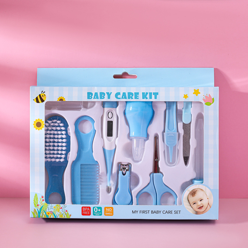 10PCS Newborn Grooming Brush Infant Finger Tooth Brush Thermometer Baby Care Kit Nose Cleaner Baby Care