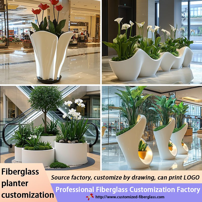 Best Offer for Indoor/Outdoor Home Garden Decoration Latest Classic Design Premium Fiberglass Floor Planter Pot Premium Shape