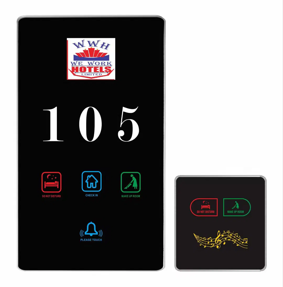 Custom Hotel Doorplate Luminous Sign LED Light Room Number Hotel Room Door Number