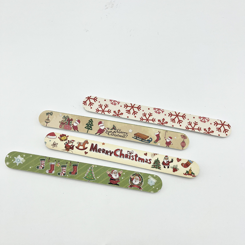 Professional Custom Logo Nail File Christmas Pattern Manicure Tool Nail Buffer File