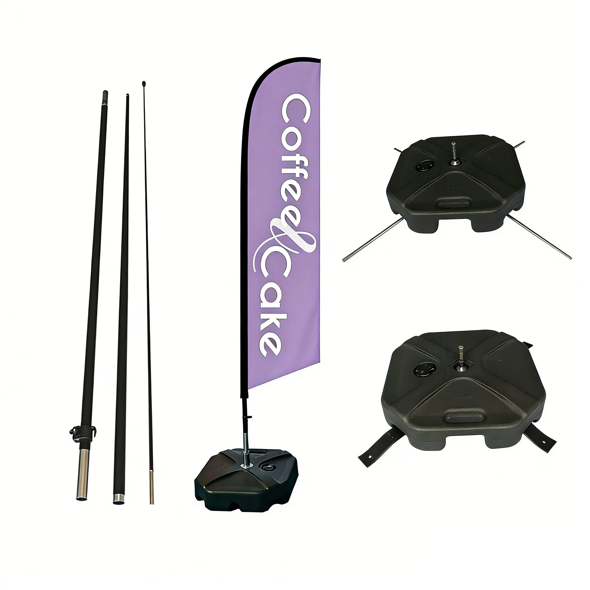 Branded Custom Feather Banner Signs Flying Flag for Events with Cross Base and Spike