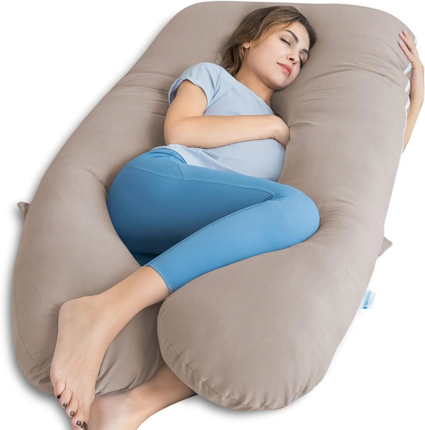 Full Body Support Maternity Pillow with Adjustable Wedge, Maternity Body Pillow for Pregnant Women with Velvet Cover