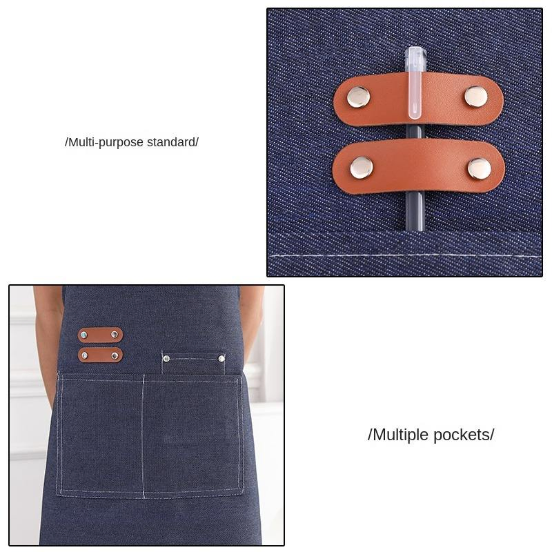 Canvas Kitchen Aprons Cross Back Barista Denim Chef Stylist Apron Beauty Nails Studios Uniform Grill Restaurant Apron