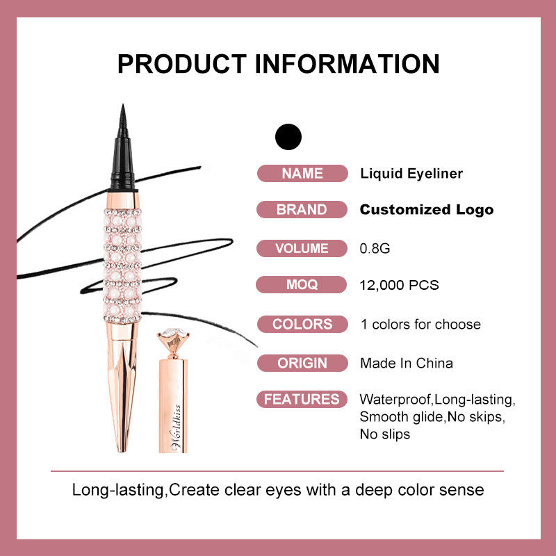 Custom New Design Diamond Liquid Eyeliner Quick Dry Waterproof Long Lasting Eyeliner