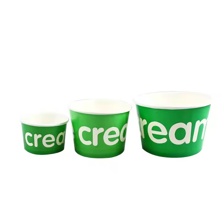 Customized Disposable Paper Bowl with Lid PE Lamination Paper Ice Cream Cup