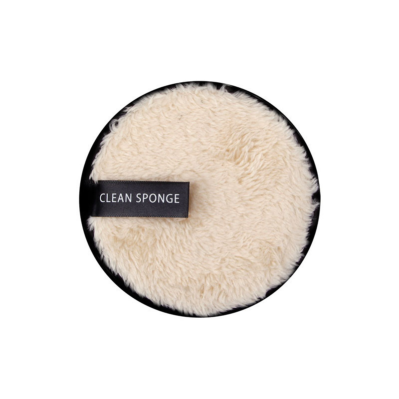 Label Strap Makeup Puff Round Microfiber Velvet Makeup Puff
