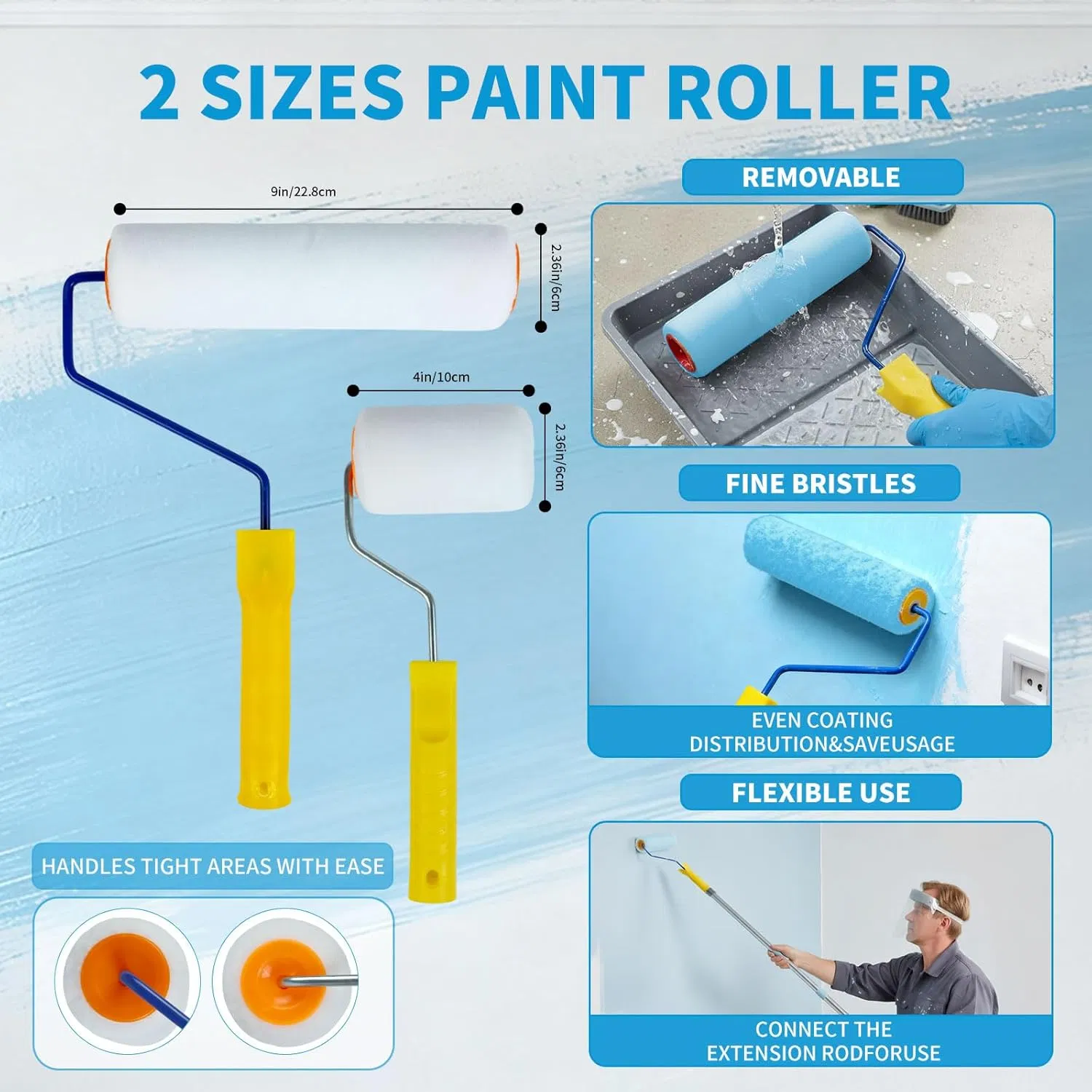 Набор для наливных полов с шипованным валиком и краскоступами