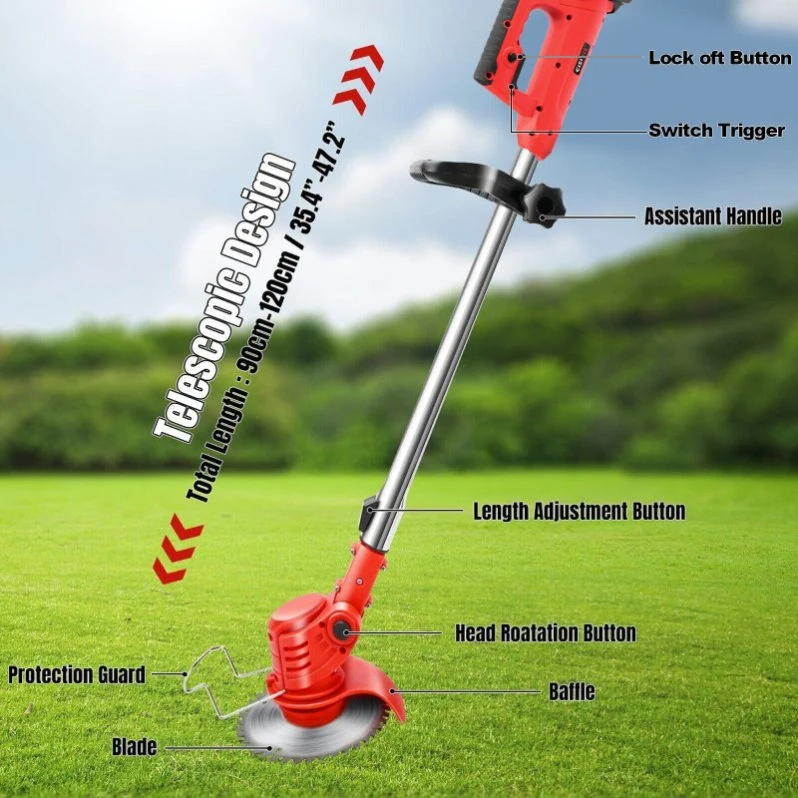 Cisvis 21V Cordless Grass Trimmer Brush Cutter Weed Cutter Garden Edger Brush Trimmer Lawn Mower ODM/OEM