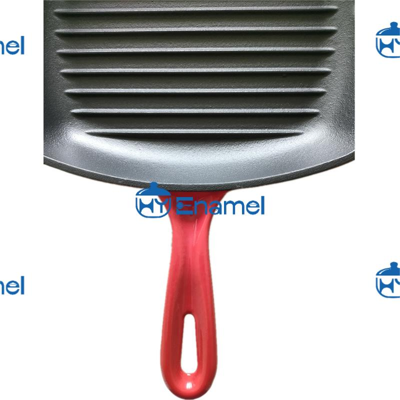 Чугунная эмалированная гриль-сковорода квадратная