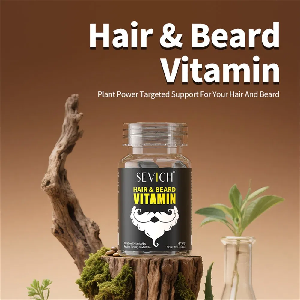 Men's Hair & Beard Capsule Anti Dry Broken Hair Repairing Vitamin Capsule for Male