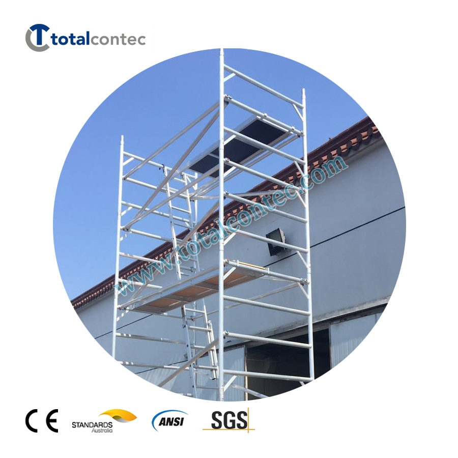 Customized Aluminum Portable Moving Scaffolding with Staircase