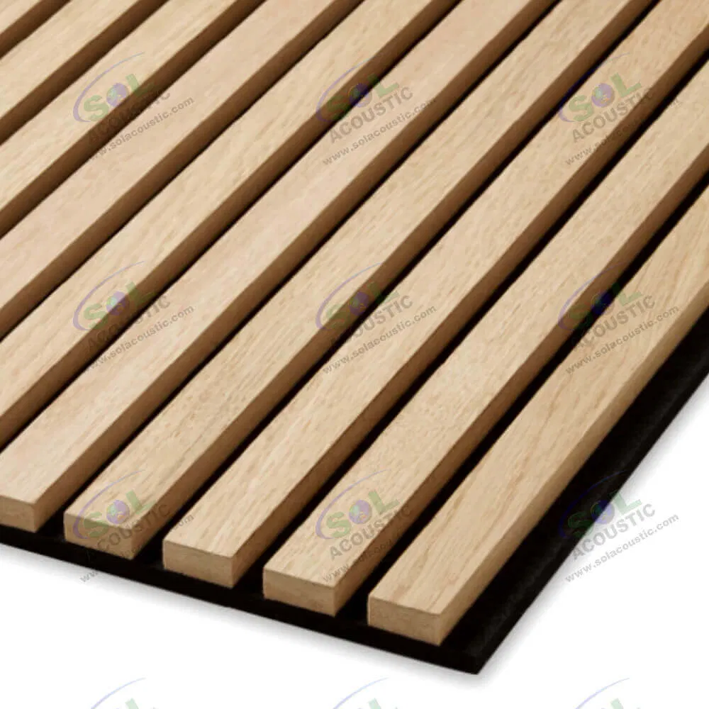 Sol Acoustic Natural Oak Soundproof Acoustic Wooden Wall Slat Panel