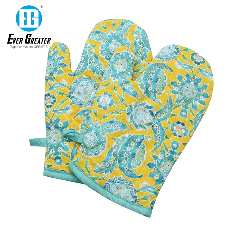 Heat Resistant Cotton Kitchen Towels Premium Custom Print Oven Mitts
