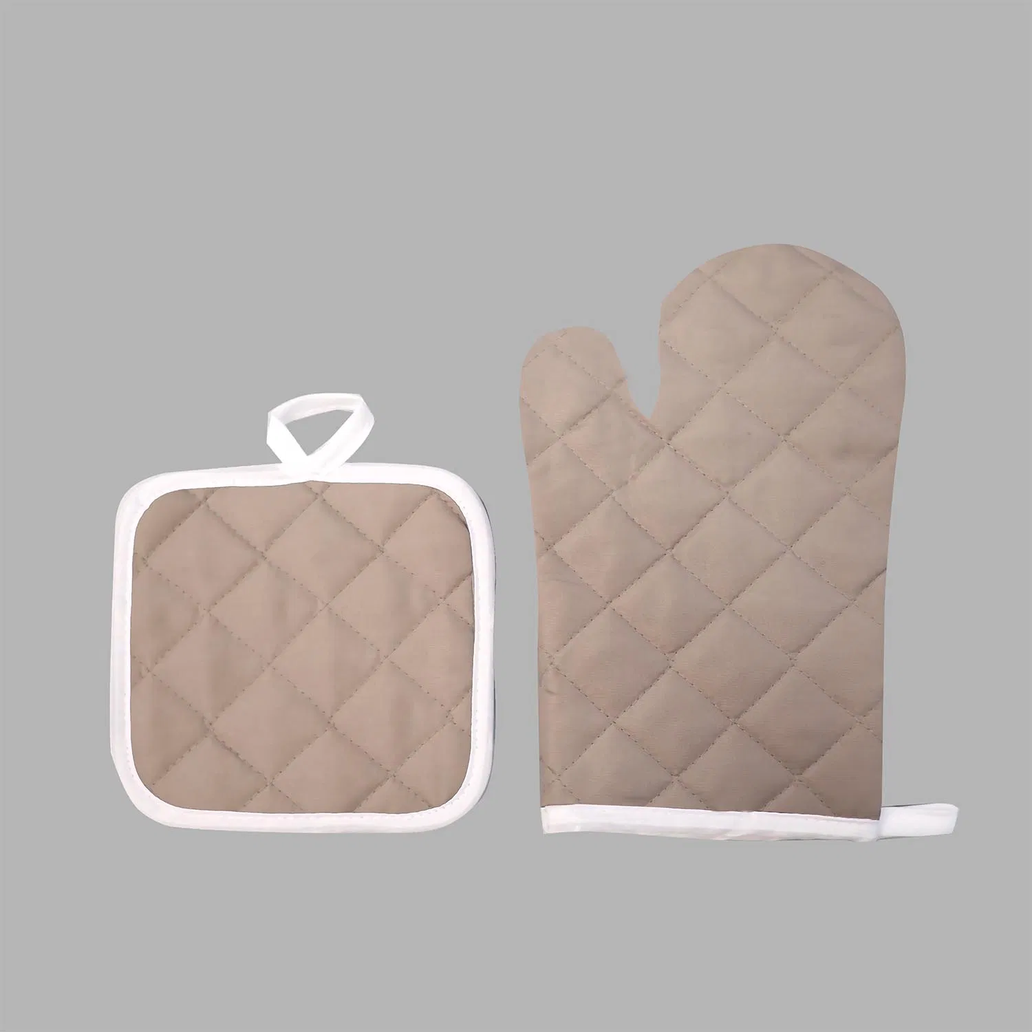 Oven Mitt and Pot Holder for Cooking Baking Grilling Taupe