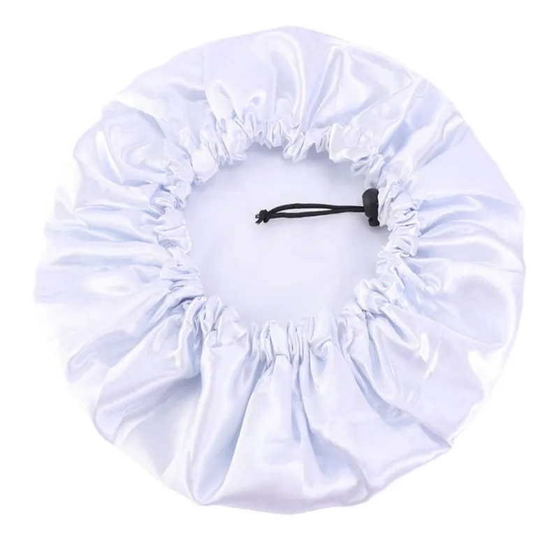 Custom Logo Adjustable Elastic Band Strap Reusable Shower Cap
