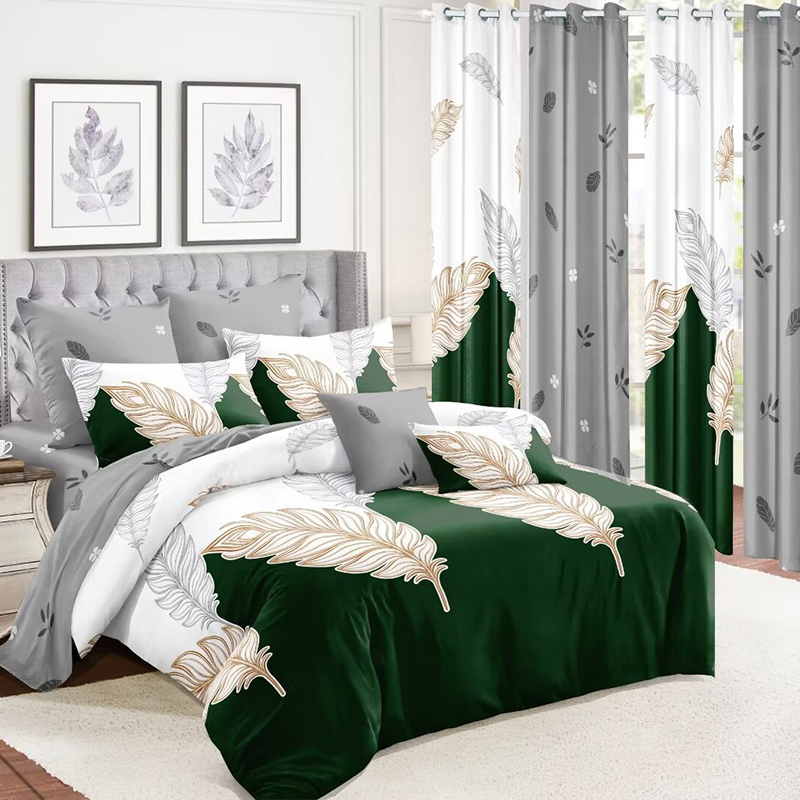 Grey Printed Bedding Sabanas Bedcover Comforter Duvet Cover Quilts Bedspread with Pillowcases Us King Coverlets Custom Microfiber Polyester Home Textile