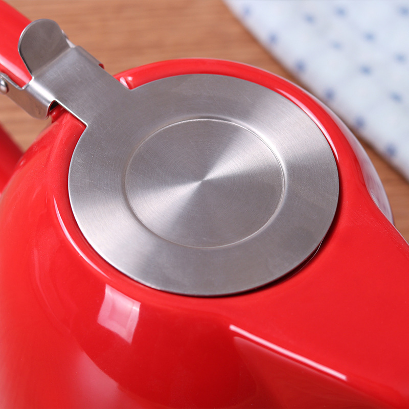 Elegant Red Teapot Stainless Steel Lid Infuser Loose Leaf Tea Porcelain Wbb13854