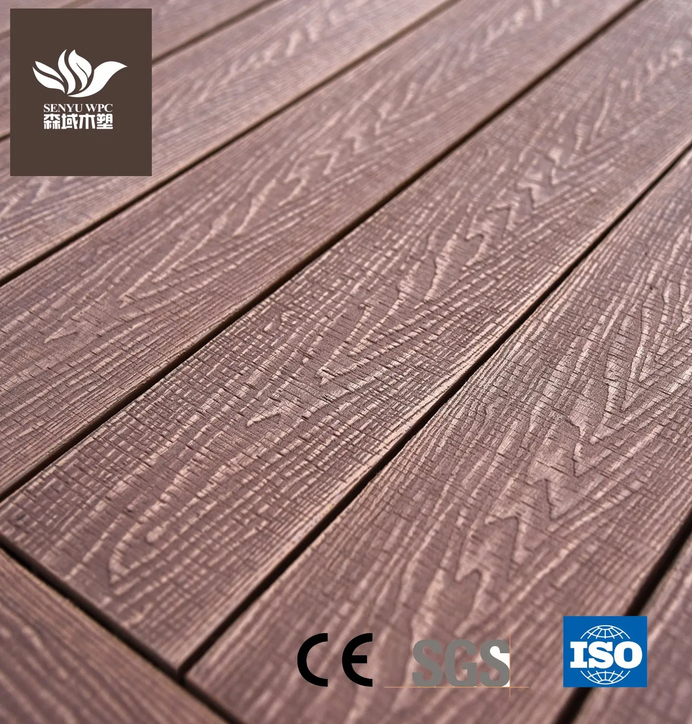 WPC Board Wood Grain Wood Flooring Plastic Composite Decking