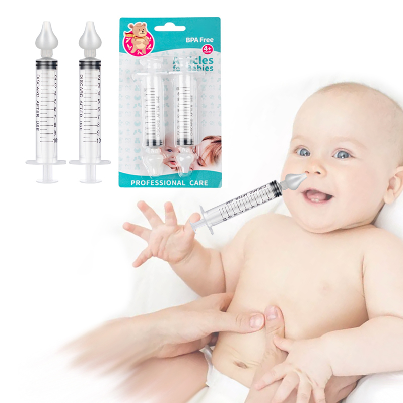 Hot Selling BPA-Free Nasal Irrigator 10ml Syringe Type Baby Nasal Aspirator with Silicone Tip