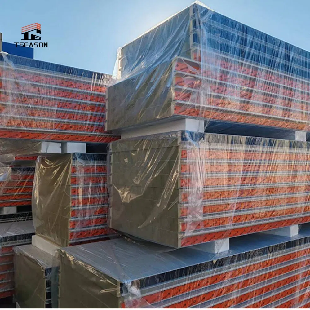 Rock Wool Supplier Soundproof Insulated Wall Panels Rock Wool Sandwich Panel