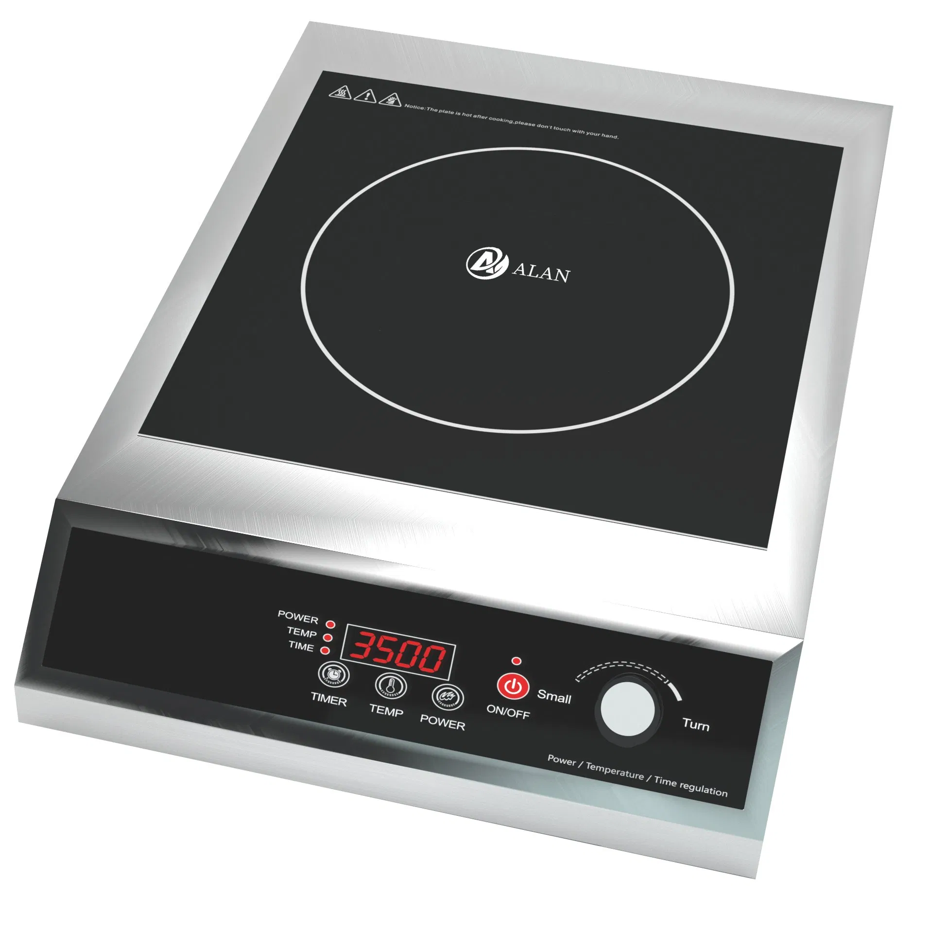 120V ETL /220V CE Hotel and Restaurant Use 1800W 3500W Steel Commercial Induction Cooker with Low Wattage Continuous Working Function