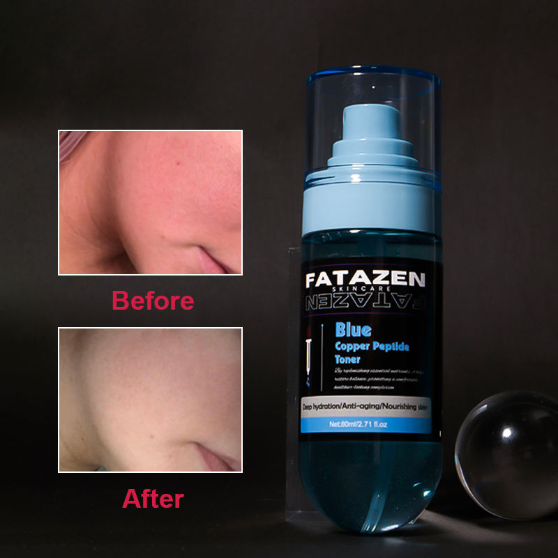 Private Label Natural Deep Moisturizing Blue Copper Peptide Face Toner Water Spray OEM Skincare Brightening Repair Facial Toner