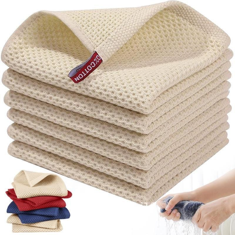 Factory 100% Cotton Honeycomb Square Kitchen Towel Super Absorbent Dish Cleaning Towels