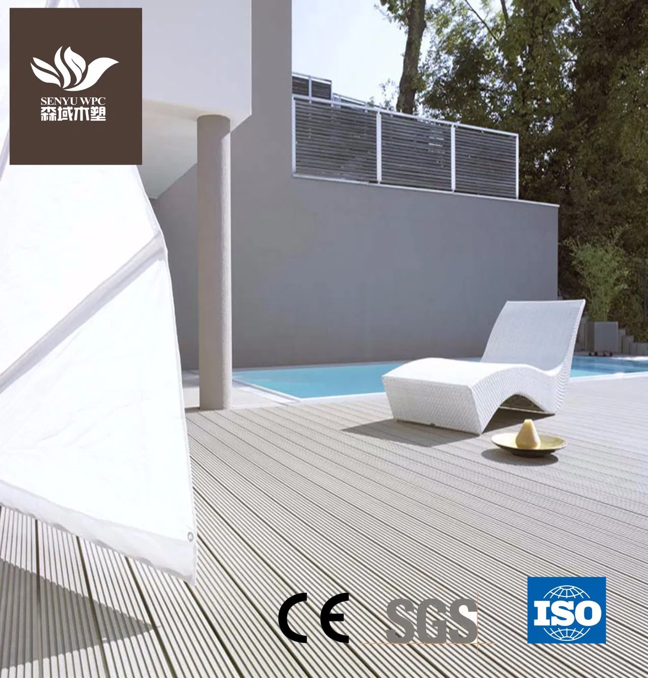 Террасная доска WPC для улицы, устойчивая к УФ