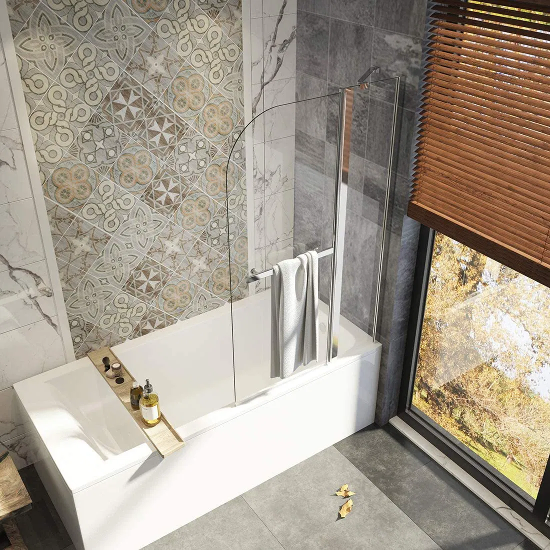 Custom Silver Aviation Aluminum Straight Shower Room Foldable Bathtub Shower Screen Door