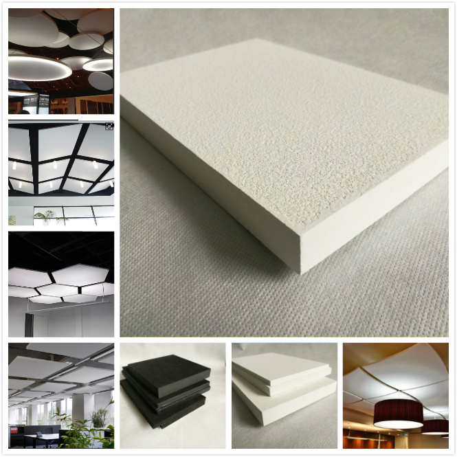 Decorative Material Reinforced Mineral Wool Fiber Ceiling Board / Panel