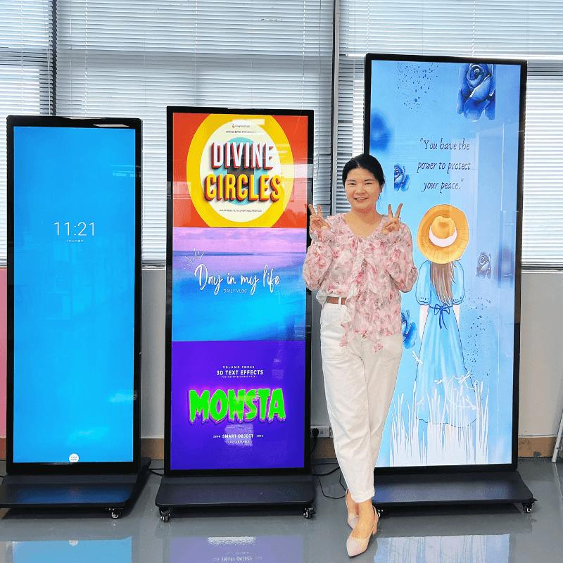 55 65 Inch Full Screen Inch Android Advertising Player Poster Kiosk Touch Screen LCD Display Floor Stand Digital Signage