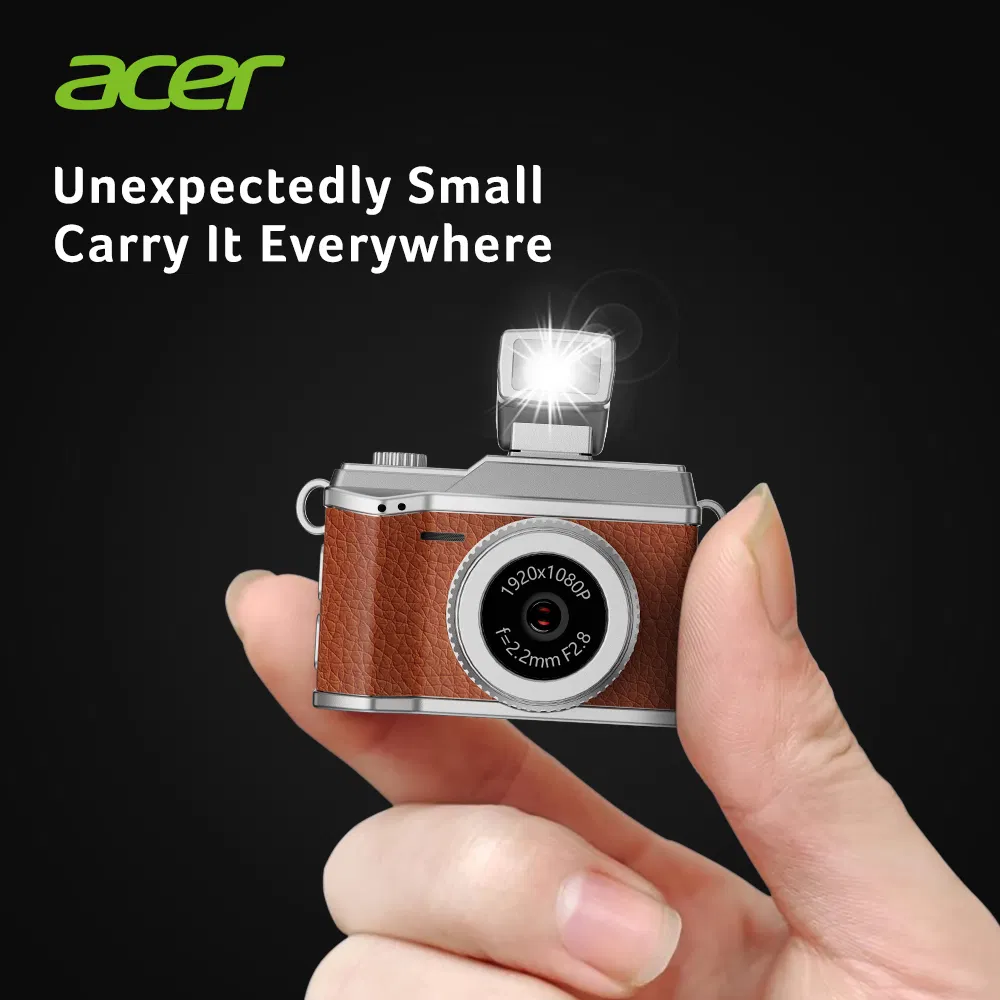 Acer Vintage Screen Recording Sports 1080P Camera Mini Retro Keychain Digital Camera