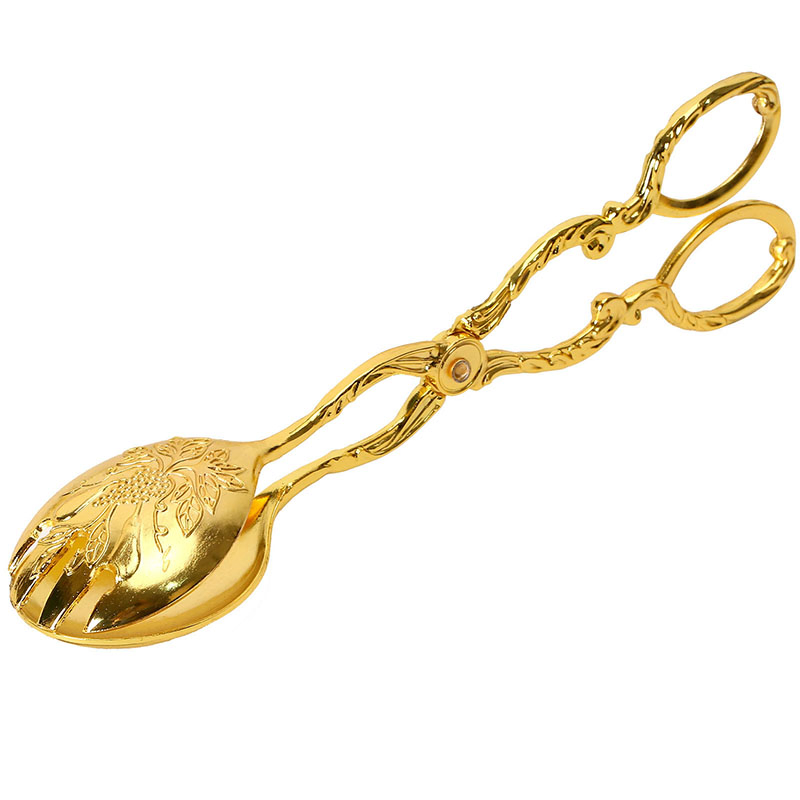 Gold Plated Spoon Clip Food Tongs Stainless Steel Kitchen Gadget Culinary Tools Dubai Turkey Middle East Arabic Kitchenware