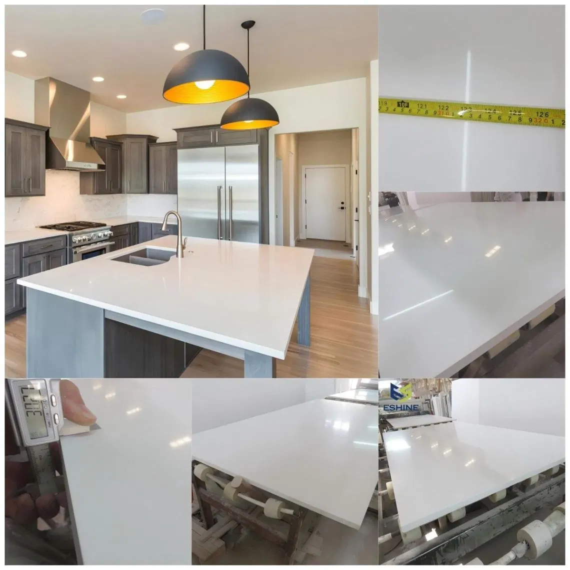 OEM Factory Granite Quartz Quartz Buyer Quartzo Branco Engineered Stone Slab Kitchen Marble Benchtop Stone Building Material Quartz Stone
