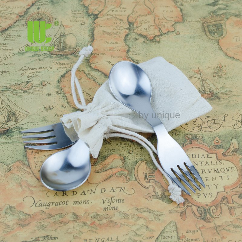 Mini Stainless Steel Mini Pocket Spork Compact Reusable Pocket Travel Eco Friendly Tool