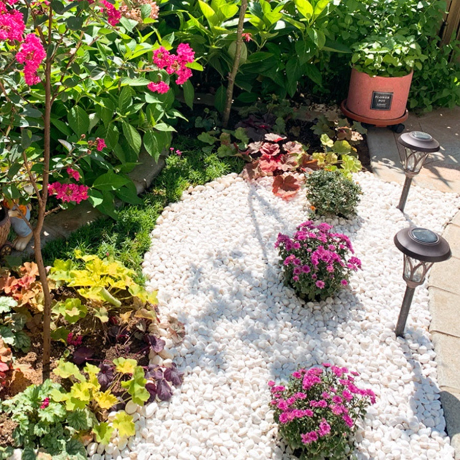 White Marble Pebbles River Stones for Landscaping Stones