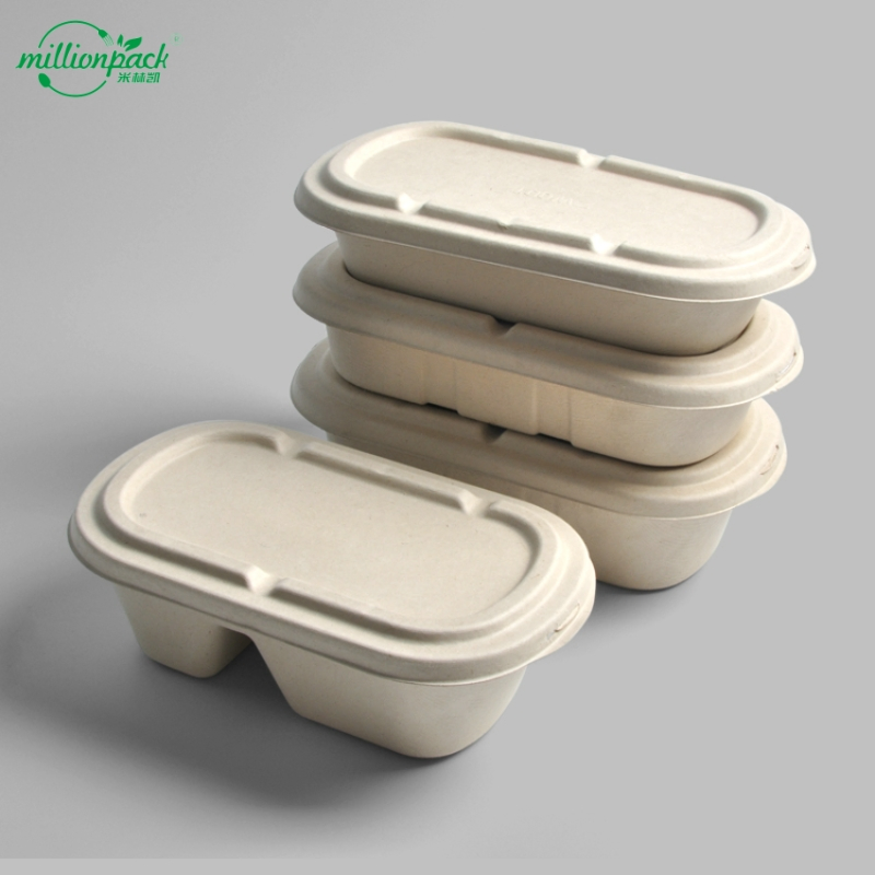 Custom Printed Biodegradable Square Uncoated Natural Square Box with Rustic Texture