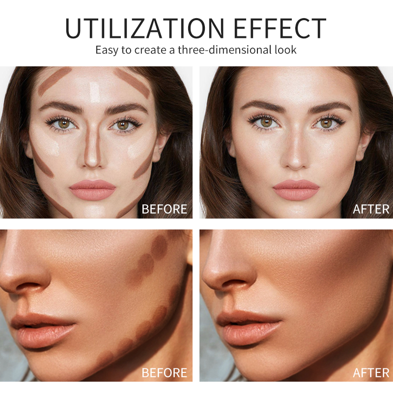 Face Makeup Waterproof Lasting Double Head Contouring Shadow Highlighter Concealer Stick