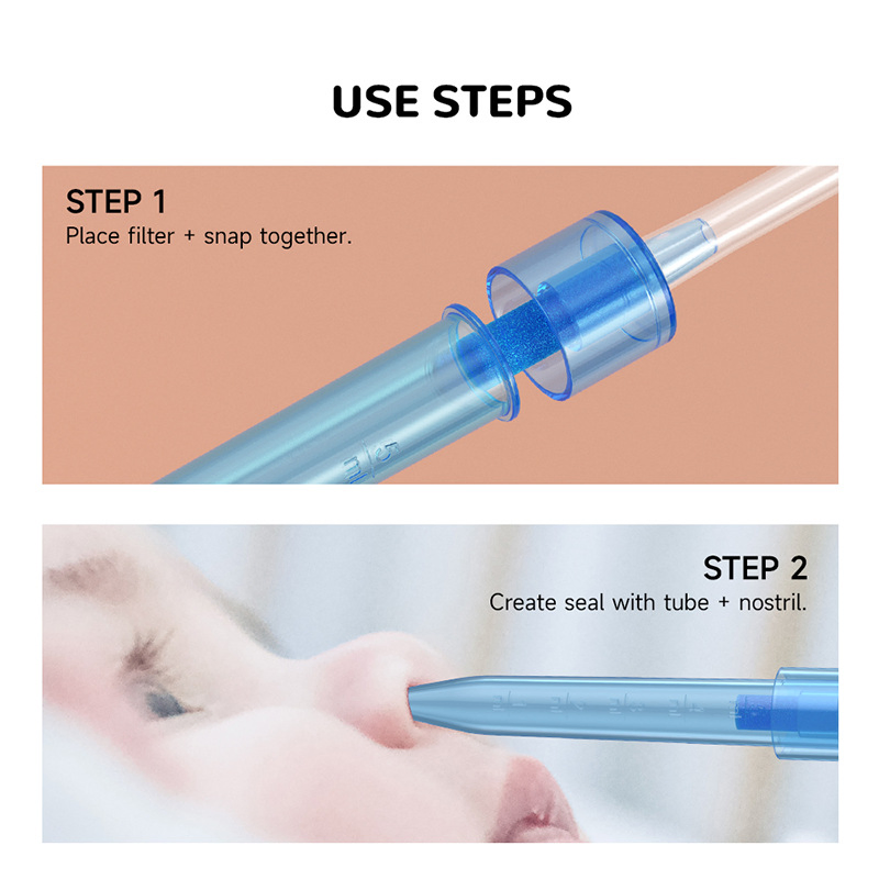 Portable Baby Care Products Nose Cleaner Oral Suction Nasal Aspirator with 3 Disposable Filters