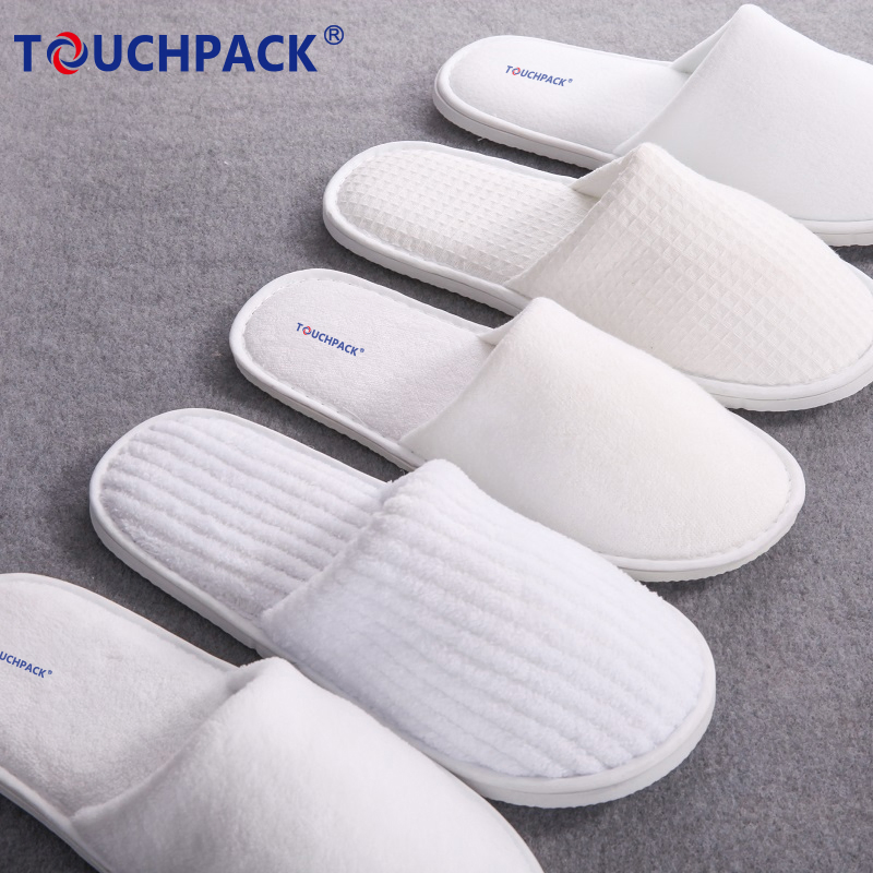 Customized Logo Wholesale Hotel Travelling Disposable Cotton Slippers