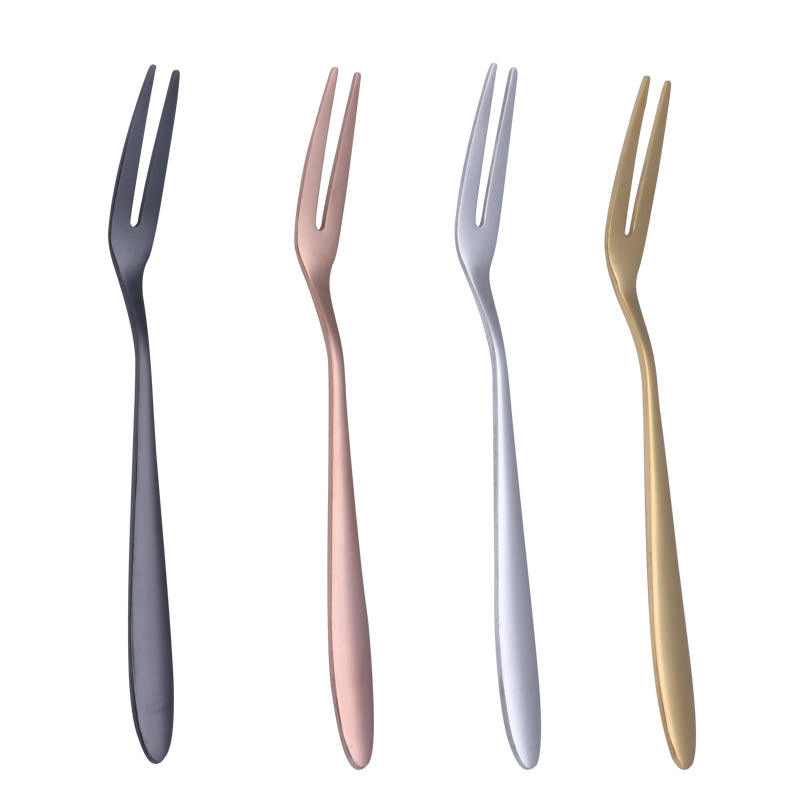 Eco Friendly Stainless Steel Colorful Mini Dessert Fork Small Fruit Fork