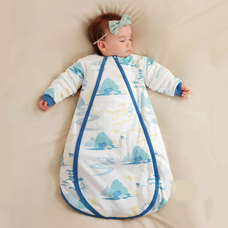 Superior Quality Baby Sleeping Bag Cotton Knit Warm Sleep Sack for Newborns Detachable Sleeves Anti Bacterial Spring Autumn